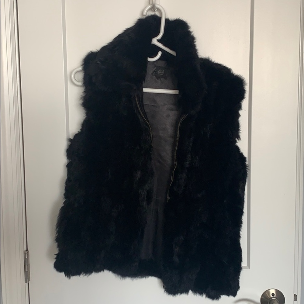 Saks 5th Ave rabbit fur vest